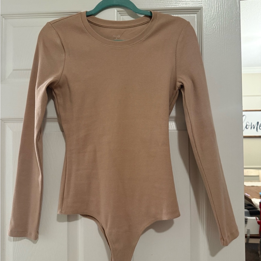 Nuuds ribbed crew neck bodysuit NWOT